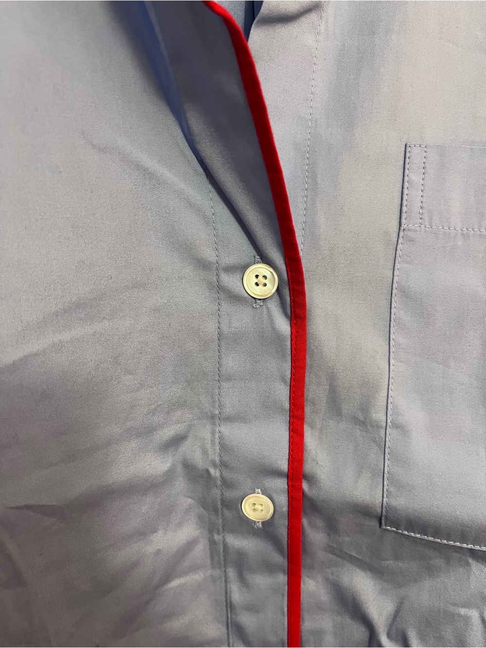 Madewell Light Blue Long-Sleeve Shirt with Red Piping - Picture 7 of 9